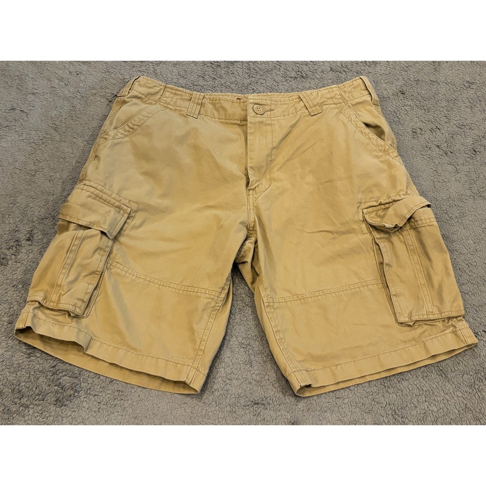 Matchstick Cargo Shorts Mens 36 Beige Flat Front Pockets Casual Outdoor Hiking